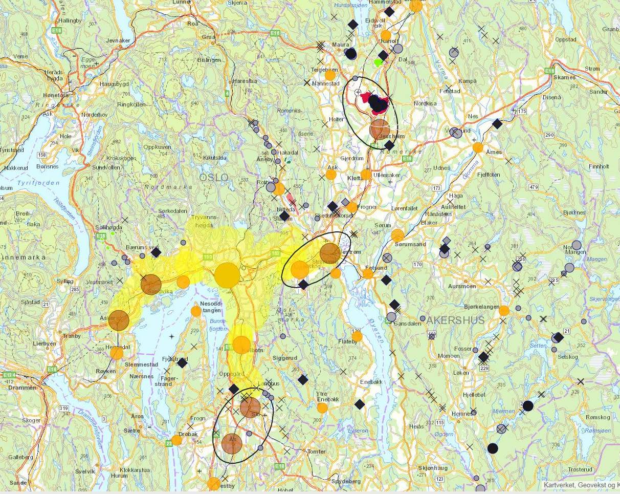 Framtidig masseforvalting i Akershus Kommuneplan Samfunnsdel Arealdel med formål og planbestemmelser Mellomlagre i de sentrale utbyggingsområdene.