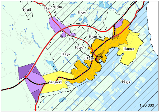 7.6 Planforslag Lillesand Det foreslås to store nye boligområder i Lillesand, Sangreid og Flørnes.