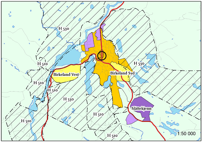 9.6 Planforslag Birkeland På Birkeland pågår det en planprosess for sentrumsområdet.