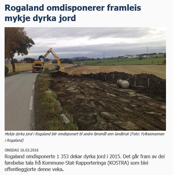 Landbruksareala er næringsareal For bøndene For