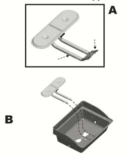 Kontroller (spesielt når grillen ikke har vært i bruk en stund) at ikke insekter etc. har tettet til brennerens rør. A: Skru løs brenneren (2st skruer under grillskålen). B: Løft opp brenneren.