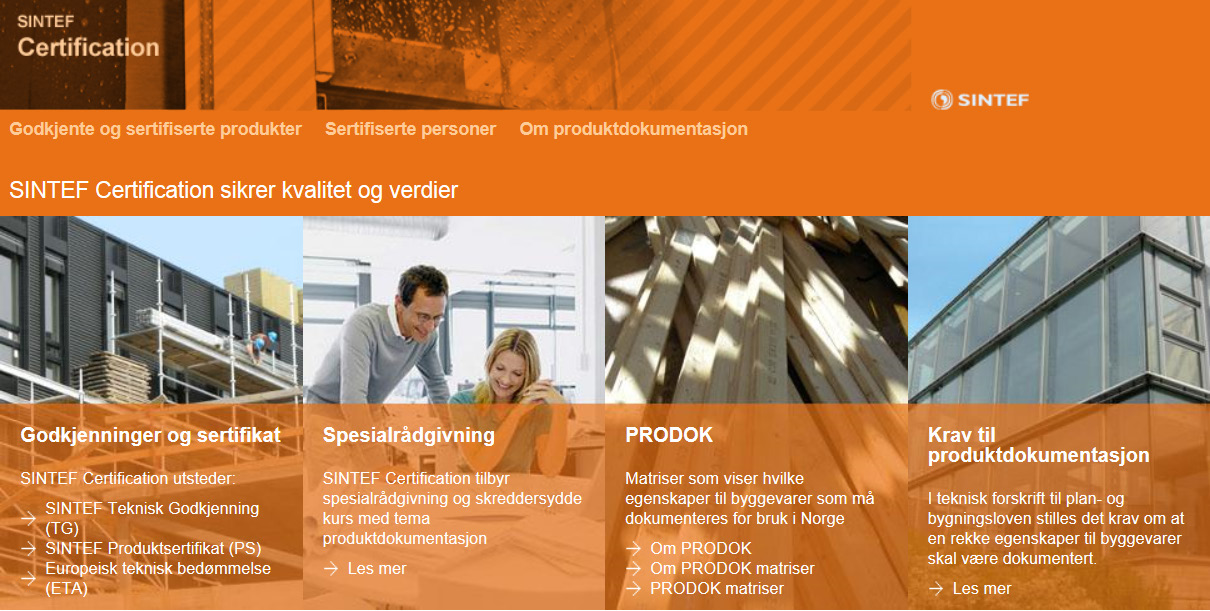 SINTEF Certification tilbyr