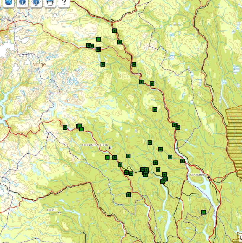 9 Figur 7. Sau registrert tatt av gaupe (antatt sikre og dokumenterte skader) pr13. nov 2013. Det er fire tamreinlag i fylket; Vågå, Lom, Fram og Filefjell tamreinlag. Se tabell 5 for tapsoversikt.