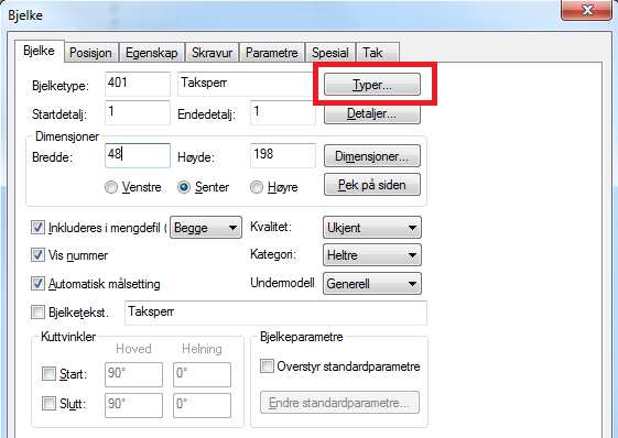 17.02.13 Kapittel 4... 5 DDS-CAD Konstruksjon innføring i versjon 7 Dragere Takplan Før vi starter å legge inn taksperrer skal det legges inn dragere langs mønet på begge takflater.