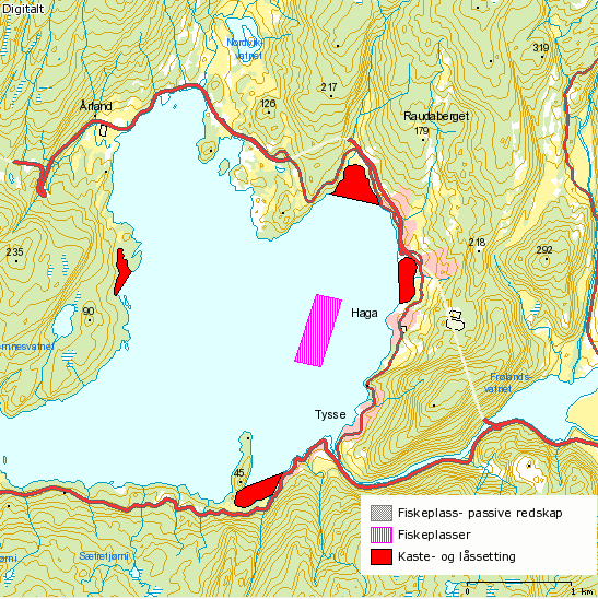Figur 22. Fiskeriinteresser i indre del av Samnangerfjorden (frå http://kart.fiskeridir.