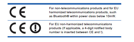 Samsvarserklæring for produkter merket med FCC-logoen (kun USA) Lovbestemt EU-merking. Denne enheten overensstemmer med del 15 i FCC-reglene. Driften er underlagt to betingelser: 1.