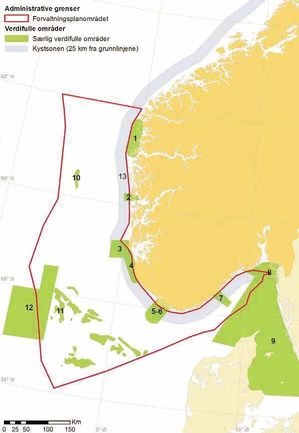 2 Særlig verdifulle områder og marine verneområder I nasjonal sammenheng har vi sett øket fokus og oppmerksomhet på sårbare og spesielle verdier i våre økosystemområder. Dette er utrykt bl.a. gjennom planer for spesiell forvaltning av berørte havområder (Anon.