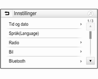 104 Instrumenter og betjeningselementer Forsinket dørlås: Aktiverer eller deaktiverer den forsinkede dørlåsingsfunksjonen.