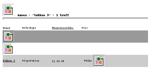 2.3 Resultater fra testen 31 Manglende bilder Figur 2.5: Mangel på bilder Mange av testpersonene opplevde at bilder ikke ble hentet inn. Dette er ganske forvirrende og skapte usikkerhet hos brukerne.