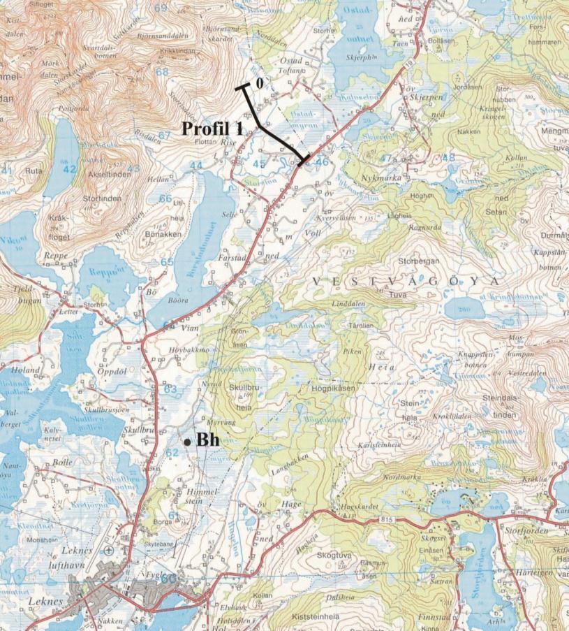 Resistivitet, refraksjonsseismikk og borehullslogging Leknes, Vestvågøy.