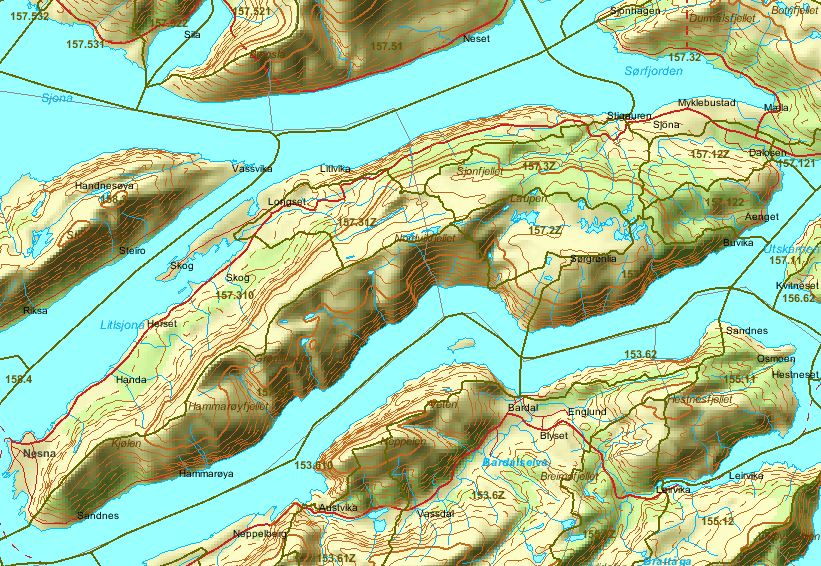 Berggrunnen i området består i hovedsak av glimmerskifer og glimmergneis. I tillegg er det innslag av kvartsdioritt, tonalitt og trondhjemitt.