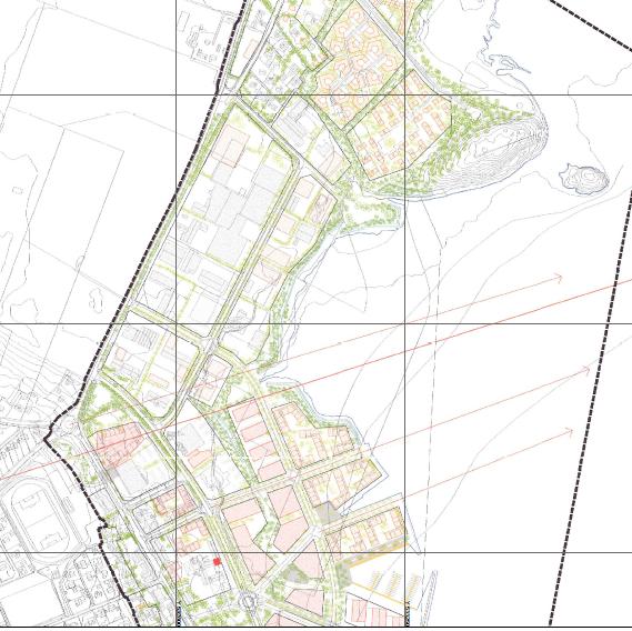 Planskisse sentrumsutvikling (2011) Planskissen viser at mye av arealet som i kommunedelplanen er avsatt til industri og mulig sentrumsnær næringsutvikling, blir foreslått ikke tatt i bruk.