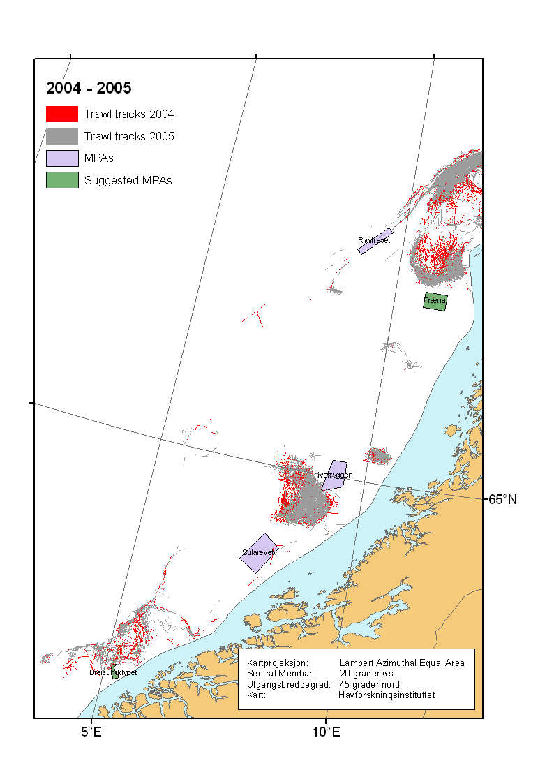 VMS-data koplet mot eksisterende og planlagte MPA s for å verne