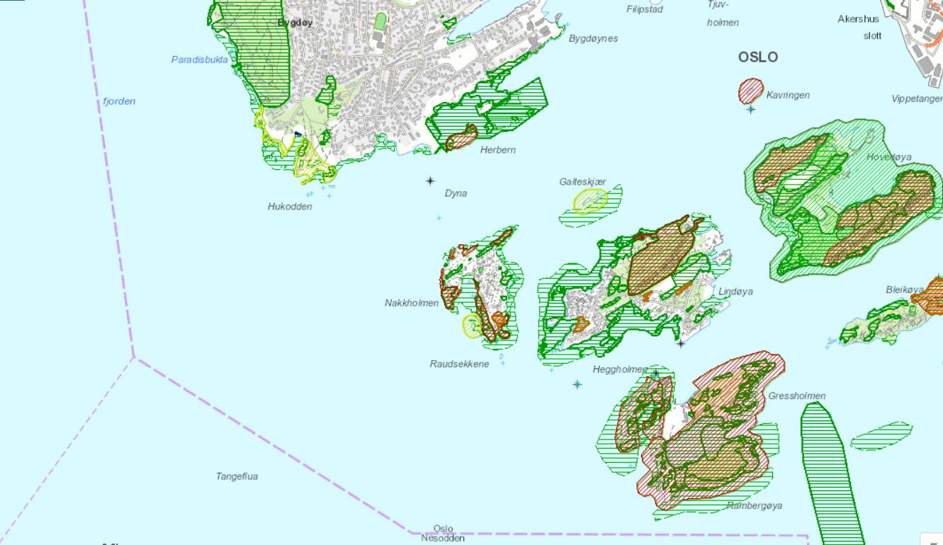 arter/organismegrupper som er vanlige i Indre Oslofjord. Arealene som skal utdypes er også små i forhold til arealene i tilsvarende dyp ellers i fjorden.