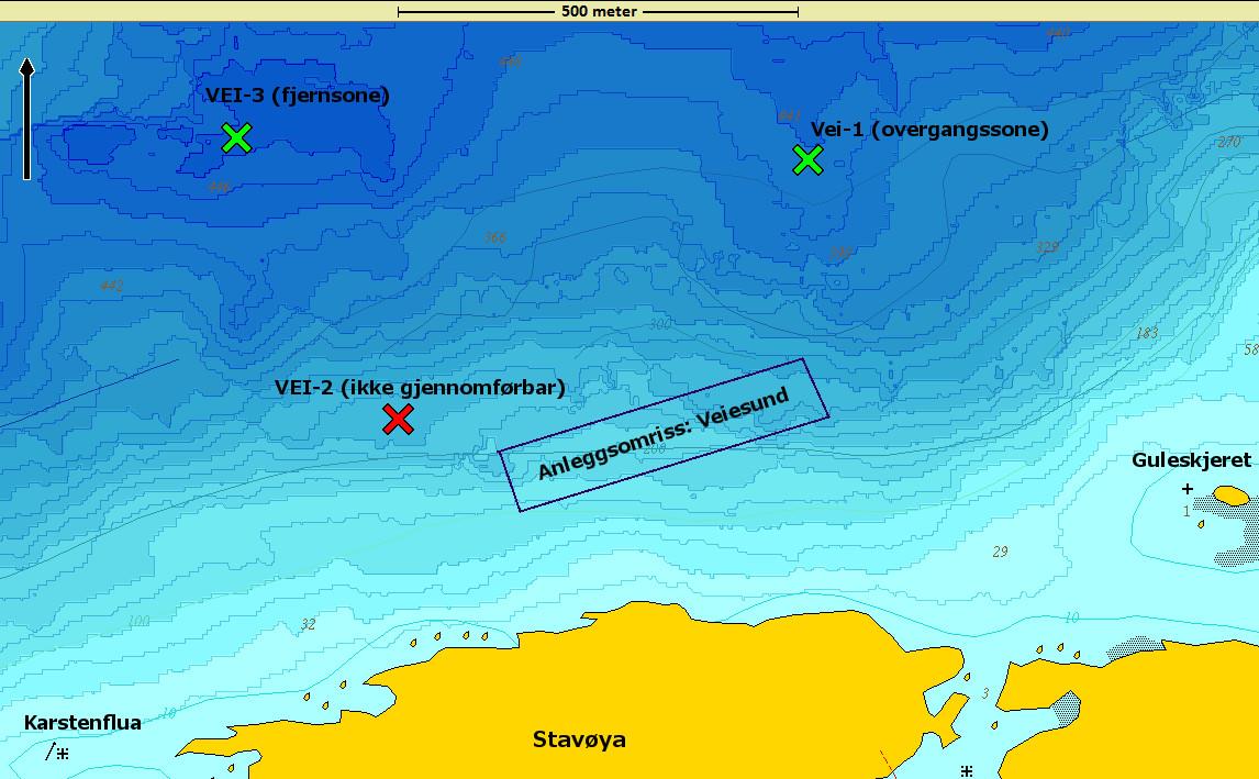 Figur 2.1: Oversiktskart over Sogn og Fjordane. Firkant viser kartutsnittet for undersøkelsesområdet ved lokalitet Veiesund. Kart kilde: Fiskeridirektoratet. Figur 2.