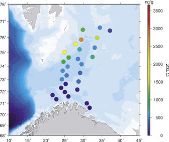 KAPITTEL 2 ØKOSYSTEM BARENTSHAVET HAVETS RESSURSER OG MILJØ 25 93 Arctic Council 26 Oil and Gas Assesment som nå er under utarbeiding. I løpet av den siste tiårsperioden er det analysert ca.