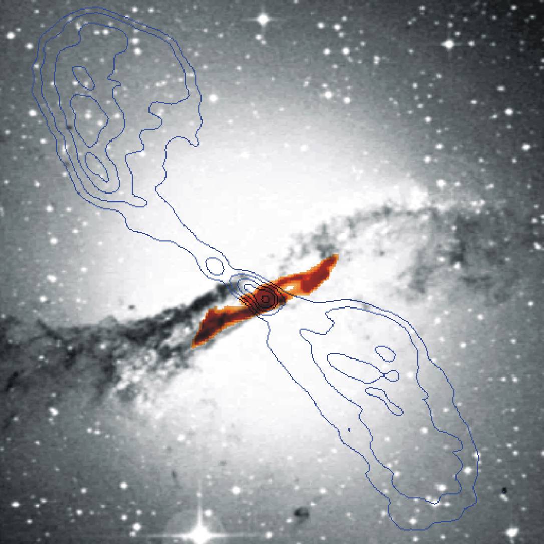 Numerisk simulering av masse- fordelingen AST1010 - Galakser 37 Bilde av radiostrålingen fra Cygnus A