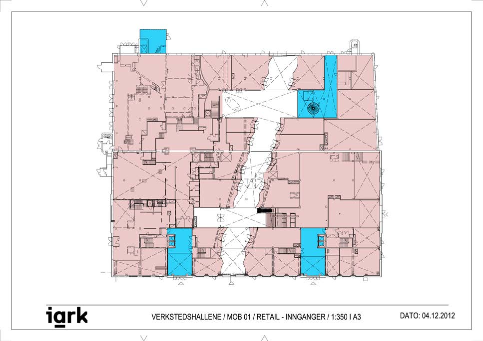 7. etg 6. etg 5. etg 4. etg 3. etg 2. etg 1. etg VERKSTEDHALLEN 3.-6. ETASJE OVERSIKT LEDIGE KONTORLOKALER 1. etasje Butikk 2. etasje Butikk/restaurant 3. etasje - 3.03+3.64 /3.63 Kontor 1.