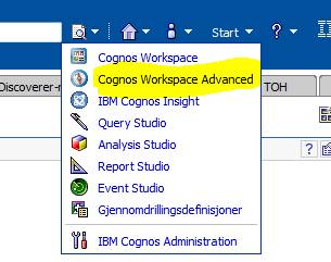 Cognos Workspace Advanced Det enkleste rapportverktøyet Learning-by-doing er beste
