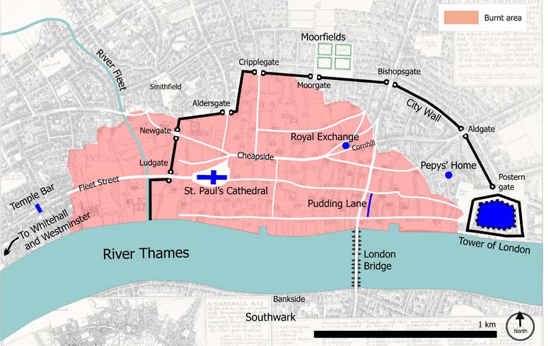 Et maritimt sikkerhetsregime etableres I 1666 brenner 13000 bygninger i London.