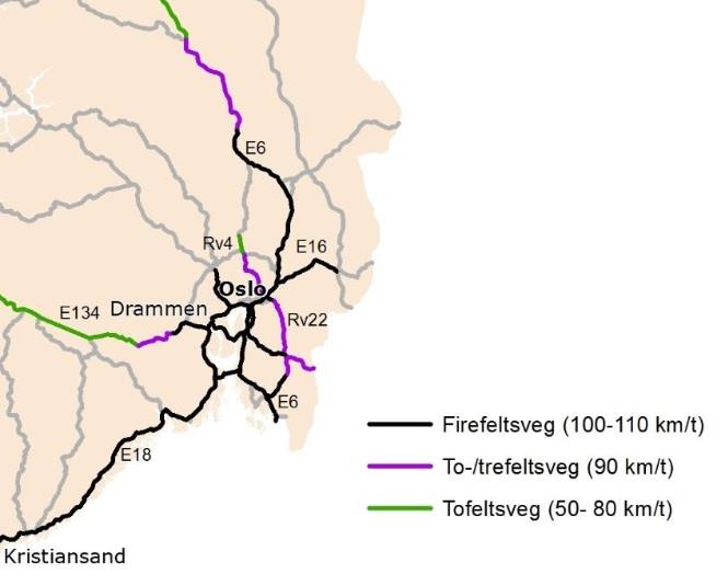 Rv111/ Rv22 Sarpsborg Lillestrøm (ny E6) Som en del av det faglige grunnlaget for motorvegplanen, er det vurdert å opparbeide Rv111 fra Sarpsborg til Rv22 og Lillestrøm (ny trasé for E6).
