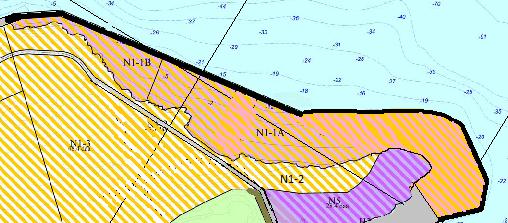 5.4.11.2 N1-1B Nordøstvika I Nytt utbyggingsområde: N1-1B Nordøstvika I utfylling/industri/lager/næring med sikringssone (H190_1) 1.