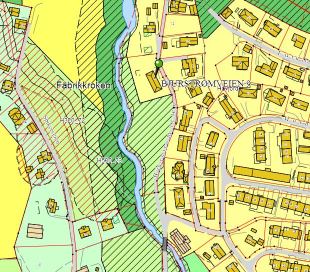 2.3.2. Bjurstrømveien, Krokstadelva, gbnr. 37/168 forslag om endring fra LNF til bolig Bjurstrømveien, gbnr. 37/168 Merknad fra: C34 Karin Flata Karin Flata er eier av eiendommen gbnr.