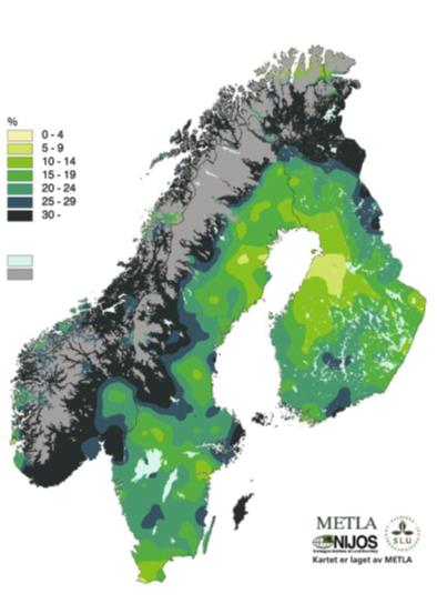 Skogtilstanden i Skandinavia De ressursmessige forutsetninger for skogindustriell virksomhet i Norge er gode.