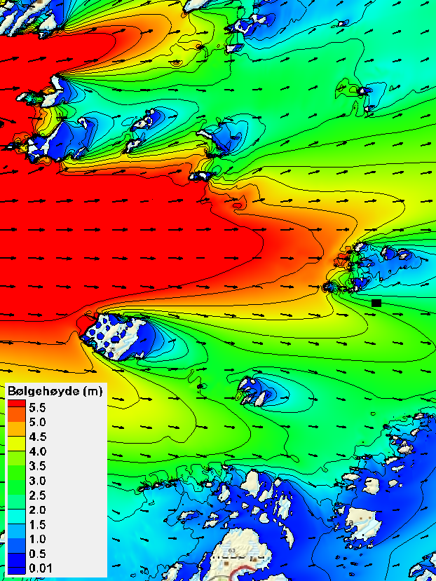 Havbølgemodelleringer for lokalitet Blikvær, Rødøy