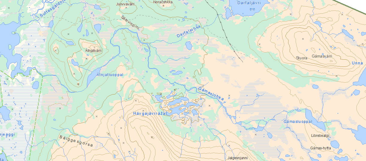 Gamasjohka Overflyving av Gamasjohka fra Altevatnet og opp mot Gamasluoppal bekrefta registreringene fra Svenning m.fl. (1998), og det var kun på noen få områder i midtre og nederste del av elva det ble registrert større områder egna for gyting (figur 5).