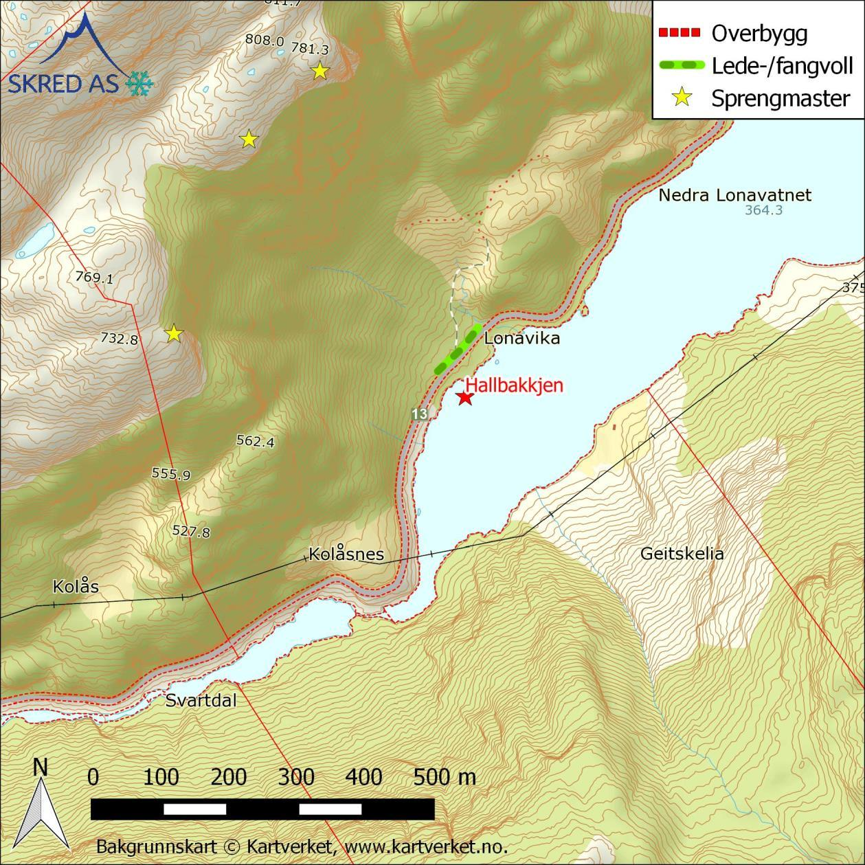 Oppdrag: 16032 Odda, Røldal - Skredfarevurderinger Rv13 Rapport: Sikringstiltak med kostnadsoverslag Dokument nr.: 16032-02-1. Dato: 2016-09-02 3 Hallbakkjen 3.