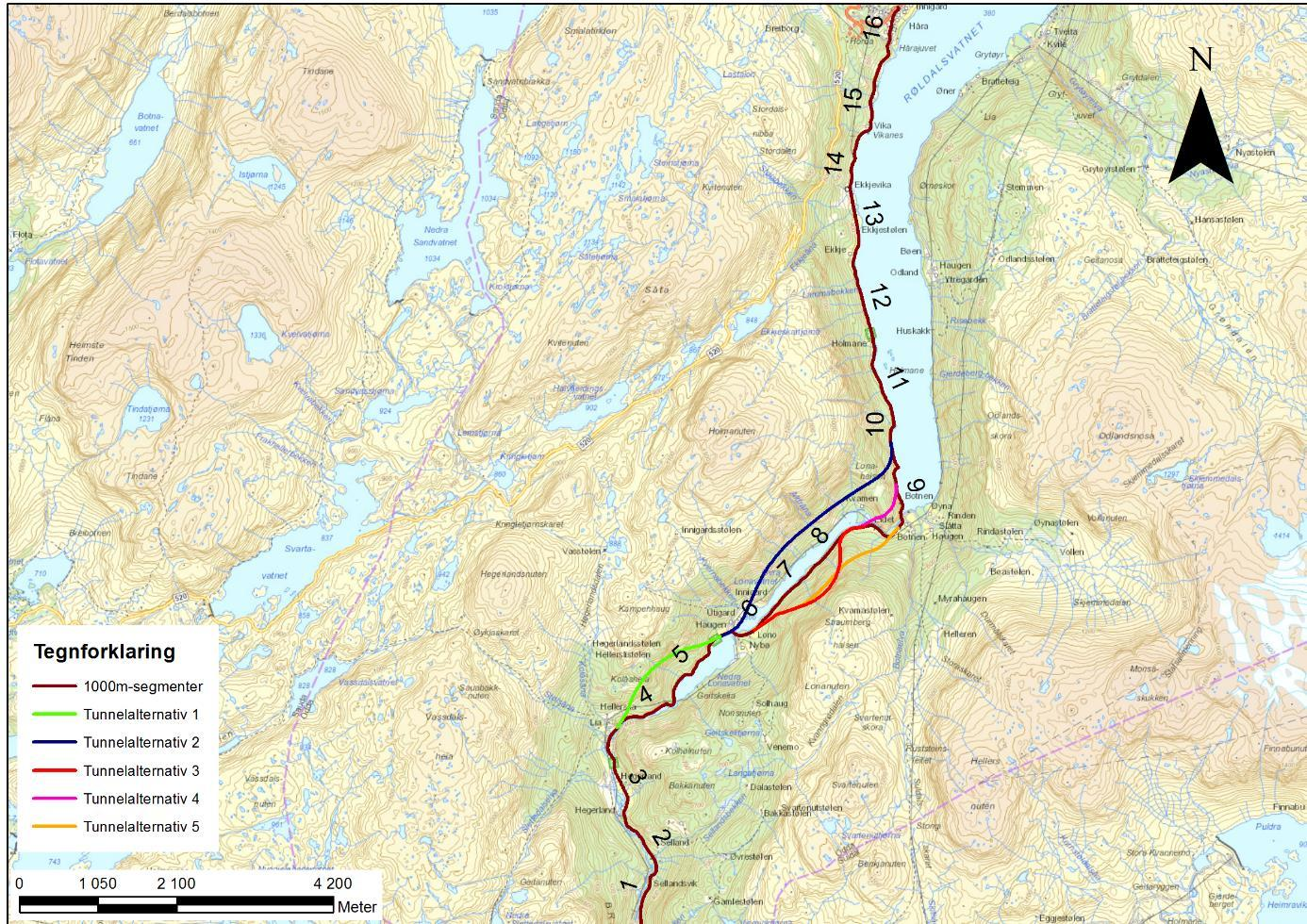 Rv. 13 Brattlandsdalen, Hordaland grense - Håra, strekningsanalyse 15 Figur