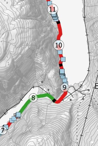 Rv. 13 Brattlandsdalen, Hordaland grense - Håra, strekningsanalyse 27 Parsell: 4 Botnen, Ormset - Rolvsneset Km 8,0 10,0 Prosjektskildring Vegstandard: Profil 7650-8500 Profil 8500-8600 Veg gjennom