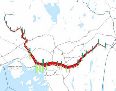 6.2 Linjeanalyse I dette punktet analyseres foreslått tilbudt kapasitet og beregnet belegg i 2030 for linjestrekninger på stasjonsnivå.