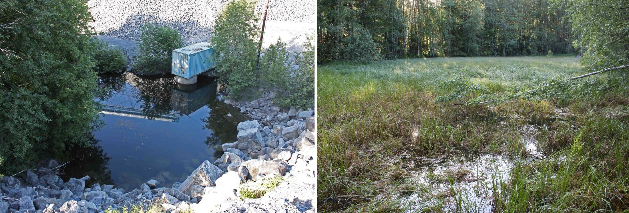 Øvre Eiker. Delvis gjenfylt dam i Hokksund Pukkverk (t.