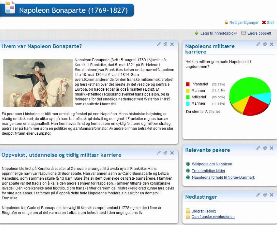 En ferdig side kan se ut som dette: SCORM-lenke Med itslearning kan du importere og eksportere