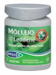 33 Norsk Revmatikerforbund (NRF) anbefaler Möller s Godt for leddene på grunn av ingrediensenes gunstige effekt på leddplager En rekke studier viser at omega-3-fettsyrer har en dokumentert effekt på