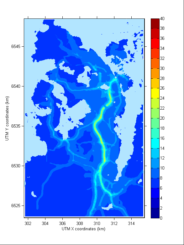 9 (a) Referanse situasjonen i 2020 med 30 % piggdekk (b) 2020, Scenario Unntaksdekk Figur 3 Beregnet årsmiddelkonsentrasjon av PM 10 for Stavanger, Sandnes,