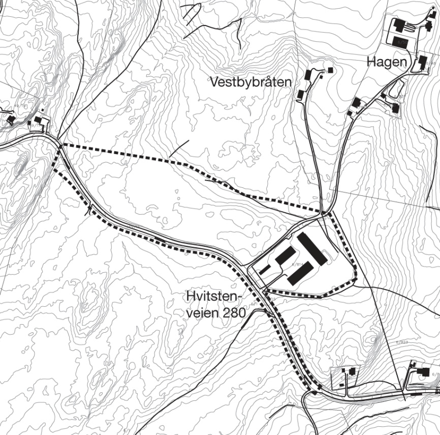 1. FORMÅL 1.1 Formål med planarbeidet Quatro Invest AS er hjemmelshaver for eiendommen gnr 6 bnr 814, Hvitstenveien 280.