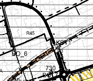 Generelle opplysninger Betegnelse på plankartet Utsnitt fra kommunedelplan KST1 Navn/stedsbeskrivelse Jernbaneundergangen Arealformål Kombinert samferdselanlegg og teknisk infrastruktur Størrelse Ca.