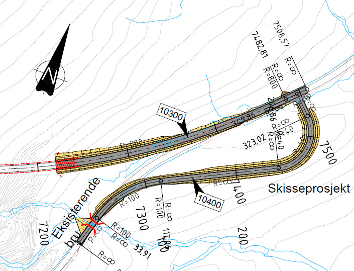 Alternativ 2: Tunnel ca. 6500m Alternativ 2 er konstruert slik at det kan koble seg sammen med alternativ 1 nedre del.