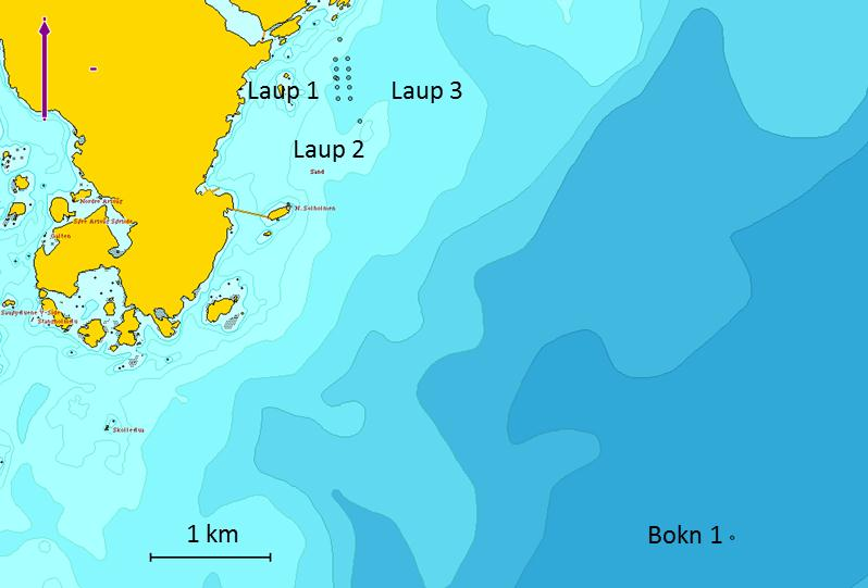 fra Kvitsøy Sjøtjenester førte båten Scallop. Prøvetakingen ble utført av Frøydis Lygre og Stian E. Kvalø fra SAM-Marin. Figur 2.1. Oversiktskart med undersøkelsesområdet ved Lauplandsholmen avmerket.