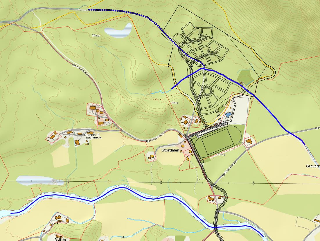 3 Beskrivelse av planområdet Reguleringsplanen omfatter nye boligområder og barnehage som anlegges i nærhet av Jondalen idrettsplass. Planområdet ligger i Jondalen i Kongsberg kommune, Buskerud.