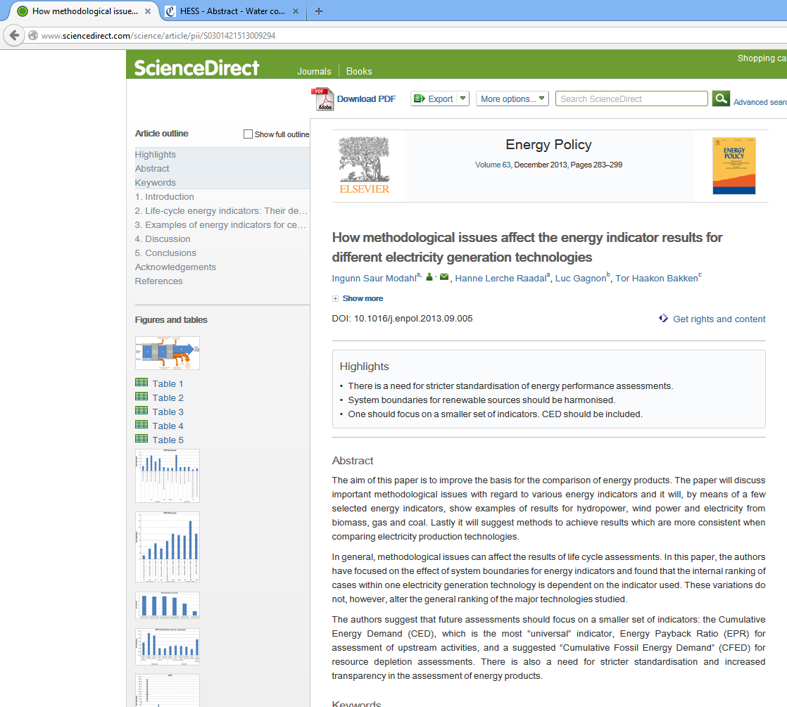 http://www.sciencedirect.com/science/article/pii/s0301421513009294 Mål Auke forståinga av resultata ved samanlikning av energiprodukt.