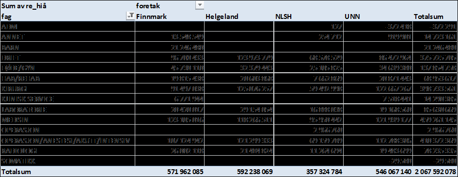 Fagområdet Drift omfatter i all hovedsak de ikke-medisinske servicefunksjonene som teknisk drift, kjøkken, renhold, vaskeri, medisinteknisk.