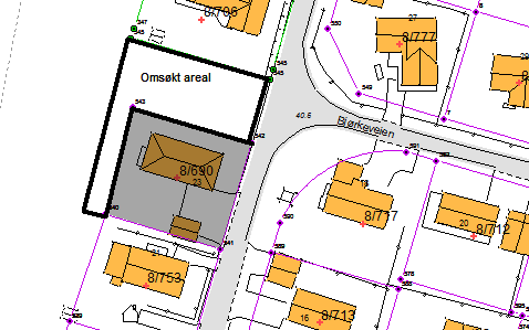 Sak 68/16 Vurdering: Det omsøkte arealet er på ca 690 m2 og inngår i reguleringsplanen for Prestelv nord. Bjørkeveien 23 har i dag et areal på 792 m2.