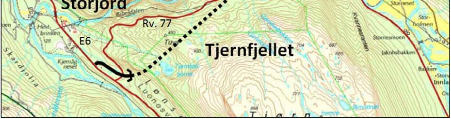 3.2 BESKRIVELSE AV TILTAKET Det skal utarbeides detaljreguleringsplan for E6 forbi Storjord og for rv. 77 forbi Tjernfjellet.