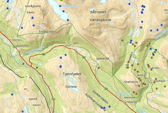 Kartet under www.rovbase.no viser funn av ekskrementer og/eller hårrester som er bekreftet gjennom DNA-analyse. Perioden er valgt fra 01.01.2000 og fram til 31.08.2012.