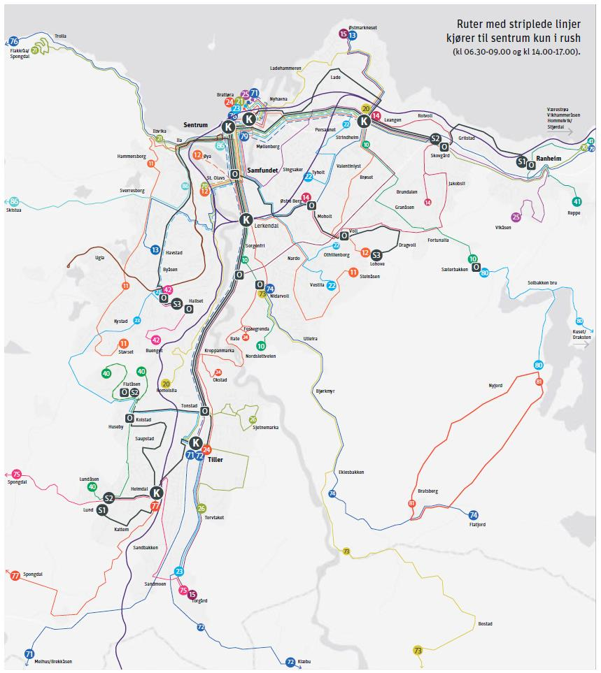 Figur 43: Rutekart for Trondheim i