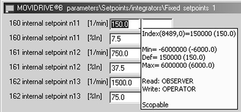 5 Prosjektering og igangsetting Eksempler på prosjektering i RSLogix 5 6. Når endringene er lastet ned til PLS, kan indeksen over parametrer som skal leses, føres inn i ReadParameterRequest.ndex.